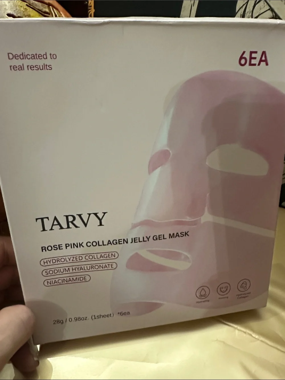 Rose Pink Collagen Jelly Gel Mask (6 Pack)